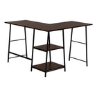 Monarch Specialties 7590 48" Computer Desk - Espresso Top/Black Metal Corner-7