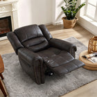 Ebello Chemika 40.9" W Classic Super Soft Padding And Oversize Manual Recliner With Rivets-darkbrown-6