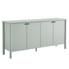 Modway Emmeline 66" 4-Door Scalloped Sideboard Cabinet - Sage-Versatile Storage Cabinet