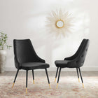 Modway Adorn Performance Velvet Dining Side Chair - Black - 2 Pack-Performance Velvet Polyester Upholstery