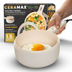 Ceramax Electric Hot Pot 1.5 L Nonstick Skillet with Lid-Ceramax nonstick electric hot pot 800 watt includes: 1.5L /1.6Qt. electric skillet cooker pan with nonstick ceramic coated interior, tempered glass lid with stay cool handle, and steamer insert tray