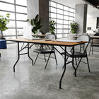Flash Furniture 30" x 72" Rectangular Wood Folding Banquet Table with Clear Coated Finished Top-Seats up to 8 Adults