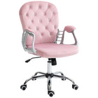 Vinsetto 360-Degree Swivel Computer Desk Chair with Padded Seat and Adjustable Height - Pink-Velvet-feel fabric is beautiful and skin-friendly