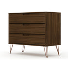 Manhattan Comfort Rockefeller 35.24" Mid-Century Modern Dresser - Brown-17.52" L x 35.24" W x 30.15" H
