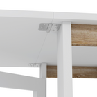 HOMCOM Drop Leaf Folding Dining Table with Storage Shelves for 4-6 - White-Length adjustability can make space for activities like homework, crafts, or games