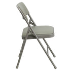 Flash Furniture HERCULES Series Curved Triple Braced & Double-Hinged Vinyl Metal Folding Chair - Grey-1'' Thick Foam Padded Seat