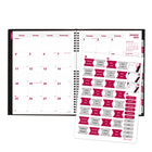 Brownline 2026 CoilPro 14-Month Monthly Planner Hard Cover with Twin-Wire Binding - 11" x 8-1/2" - Black - English-Self-adhesive laminated tabs and storage pocket