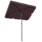 Outsunny Adjustable-Tilt Patio Umbrella - 6.5'x4' - Coffee-Attractive and stylish rectangle umbrella outdoor patio with flounce design offer convenient protection