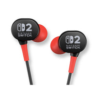 PowerA Wired Earbuds for Nintendo Switch 2 - Black-Inline Mic: Chat with your squad and mute the mic the via a slider switch
