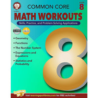 eBook: Mark Twain 404222-EB Common Core Math Workouts - Grade 8-You will receive two emails: one confirming your entire order, and one with a "Download Software" buttonYou can download immediately or return to your email to download later