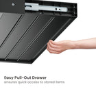 Uplite Under Desk Storage Drawer Ultra-Slim Pull-Out Organizer - Black-Smooth slide mechanism ensures easy, one-handed operation with quiet open and close.