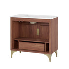 Modway Daylight 36" Bathroom Vanity - White/Walnut-Spacious Storage