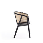 Manhattan Comfort Versailles 23.62" Industry Chic Accent Armchair - Black and Natural Cane-Seat Height Measures: 16.93 in. With Weight Capacity of 275 Lbs