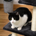 PawHut 28" Cat Tree Climbing Tower with Sisal Scratching Post - Grey-Suitable for cats up to 10 lbs (4.5 kg) 