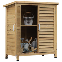 Outsunny Wooden Garden Shed - 34.3" x 18.3" x 38" - Natural-Keeps your garden tools, outdoor gear, car tools etc. organised
