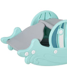 Qaba 3-in-1 Kids Slide and Rocking Horse - Green-Seat Dimension: 7.75"W x 11"D 