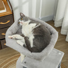 PawHut 41" Cat Tree with Scratching Posts, Bed and Condo - Light Grey-Colour: Light Grey, Cream White 