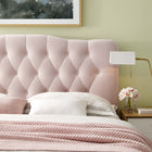 Modway Annabel Diamond Tufted Performance Velvet Full Headboard - Pink-Elegant Diamond Tufted Buttons
