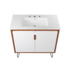 Modway Energize 36" Bathroom Vanity - Cherry-White-White-9