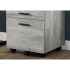 Monarch Specialties 7401 3-Drawer Filing Cabinet - Grey Reclaimed Wood-Includes 5 castors for ease of mobility (2 locking, 3 non-locking)