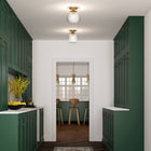 Hudson&Canal Bartlett 9" Wide Semi Flush Mount with Glass Shade - Brass/Clear-Mounting hardware included