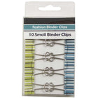 JAM Paper Colourful Binder Clips - Small - 3/4" - Green and Blue with Brown/White Stripes - 10 Pack-Colours: Green & Blue | Made of tempered steel for an extra strong hold