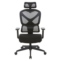 Pro-line II High Mesh Back And Fabric Seat Ergonomic Chair With Headrest - Black-Breathable black mesh back with self-adjusting lumbar support