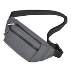 Nicci Waist Bag with Front Zipper Pocket - Grey-Front Zipper Compartment 