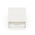 Manhattan Comfort Rockefeller 20.08" Mid-Century Modern 1-Drawer Nightstand 2-Piece Set - White-10