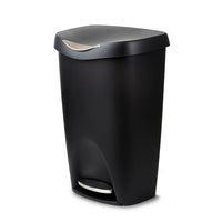 Umbra Brim 50L Step Can - Black and Nickel-An upgrade to your average step can, Brim has refinements that make it one of the most accomplished cans out there