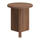 Hudson&Canal Anders 20"W Round Side Table - Satin Walnut-Table is made of high-quality and durable MDF materials