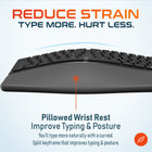Delton KB250 Wireless Ergonomic Keyboard - Black-Each key is carefully curved to fit the natural contours of your fingertips, providing tactile feedback and enhancing typing comfort
