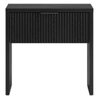 Hudson&Canal Kenslow 24" Nightstand - Black Grain-Features a smooth-glide drawer and open lower storage space