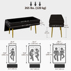 HOMCOM Storage Bench for End of Bed - Black-Elegant bedroom bench with gold-tone legs adds a touch of sophistication