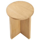 Modway Silas Round Wood Side Table - Natural-Assembly Required