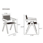 Manhattan Comfort Hamlet 19.67" Industry Chic Dining Arm Chair - Black and Natural Cane - Set of 2-Frame Made of American Solid Ash Wood Featuring Natural Grain Textures
