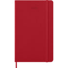 Moleskine 2026 Classic 12-Month Hard Cover Weekly Planner - 5" x 8.25" - Scarlet Red-Rounded Corners, Elastic Closure And Matching Ribbon Bookmark