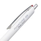 Pentel Floatune Retractable Advanced Rollerball Pen - 0.5 mm - Red Ink-An all-white body with grey grip provides a clean and sophisticated look to match a high-quality minimalist aesthetic