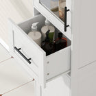 HOMCOM 67" Tall Freestanding Narrow Bathroom Cabinet - White-Modern versatile design works perfectly in your living room, or hallway