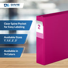 Davis Group Premium Economy Binder - D Ring - 2" - Pink - 6 Pack-D Ring, Non-Locking