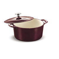 Tramontina Enameled 5.5 Qt Cast Iron Covered Dutch Oven - Majolica Red-Durable HT150 Alloy Construction: Built with superior heat-retaining HT150 cast iron, ensuring even cooking performance and long-lasting durability