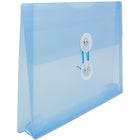 JAM Paper Plastic Envelopes with Button and String Tie Closure, Index Booklet, 5.25 x 7.5, Blue Poly, 24 Pack (920B1bug)-Opening: booklet