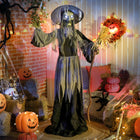 Outsunny 6' Animatronic Witch Halloween Decoration-Dynamic sound and light effects create an immersive, terrifying Halloween atmosphere 