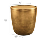 Modway Viora Metal Storage Side Table - Burnished Brass-Cylindrical Design