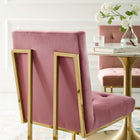 Modway Privy Gold Stainless Steel Performance Velvet Dining Chair - Gold/Dusty Rose-Performance Velvet Polyester Upholstery