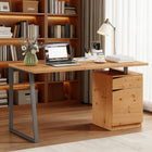HOMCOM 53.1" Computer Desk - Natural Wood-Spacious 53.1" L x 23.6" W (135 x 60 cm) desktop suits monitors and office essentials