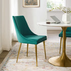 Modway Viscount Modern Accent Performance Velvet Dining Chair - Teal-Performance Velvet Polyester Upholstery