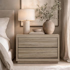 Manhattan Comfort Navis 32" Contemporary 2-Drawer Nightstand - Natural Oak-Two spacious drawers provide convenient storage for bedside essentials