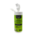 Logix Disinfection Wipes - 80 Wipes-Suitable for a wide range of surfaces, including countertops, electronics, doorknobs, and more, ensuring broad application across different environments