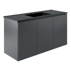 Modway Bryn 48" Wall-Mount Bathroom Vanity - Grey/Black-Modern Bathroom Vanity
